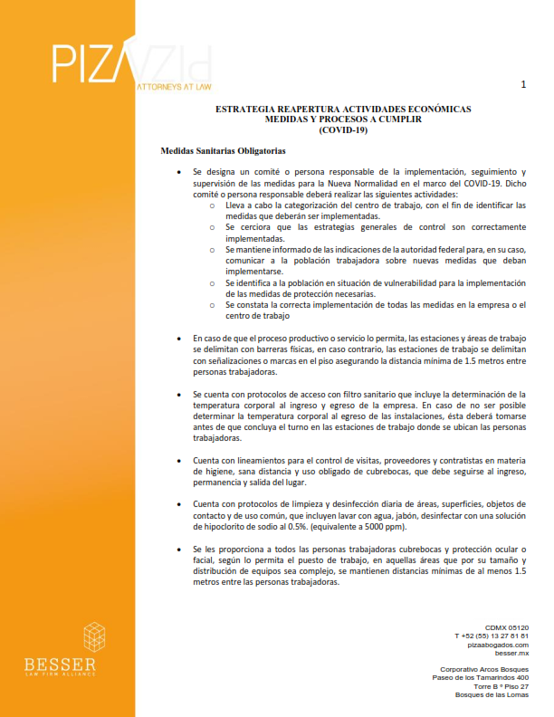 Estrategia reapertura actividades económicas medidas y procesos a cumplir (COVID-19)